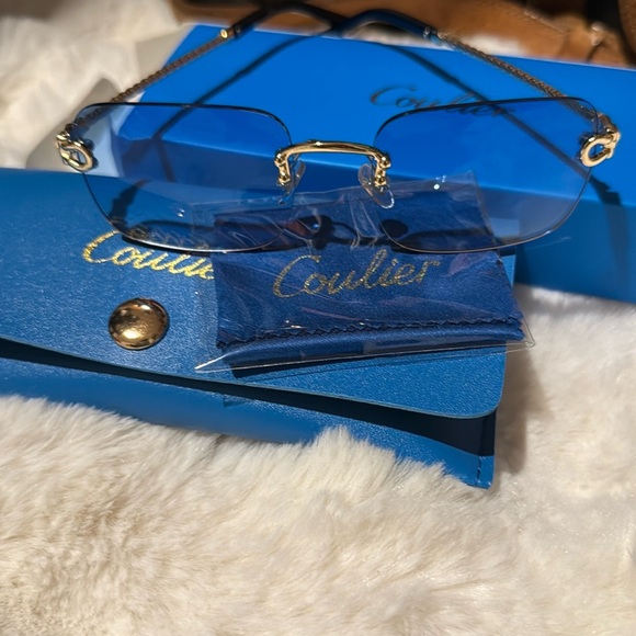 coulier Accessories - Blue and Gold Women's Glasses